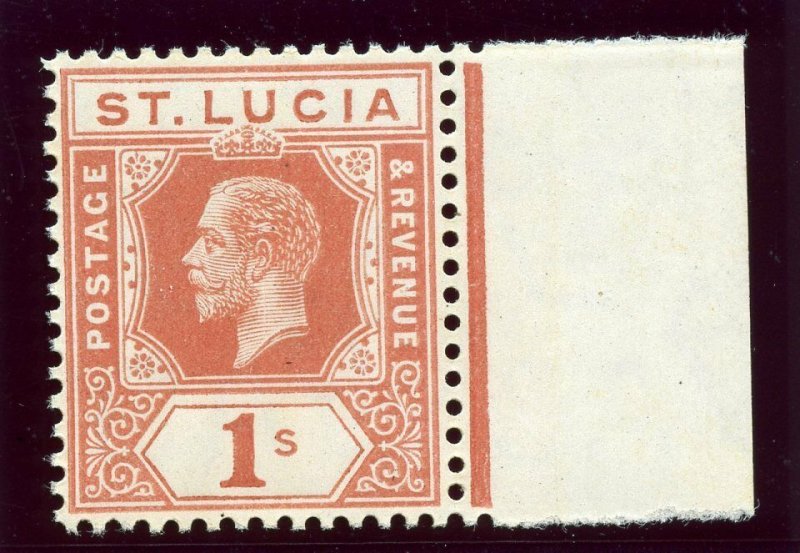 St Lucia 1920 KGV 1s orange-brown superb MNH. SG 86. Sc 71.