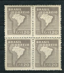 BRAZIL; 1945 early pictorial issue fine MINT MNH 1.20c. BLOCK of 4