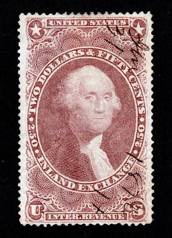 SCOTT #R84C INLAND EXCHANGE $2.50 REVENUE STAMP - USED SCV $22.50