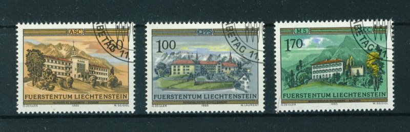 Liechtenstein 1985 Monasteries full set of stamps Used. Sg 863-865
