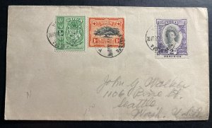 1933 Nukufalofa Tonga Toga Cover to Seattle Wa Usa