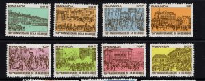 Rwanda #993-1000 (1980 Belgian Independence set) VFMNH CV $6.35