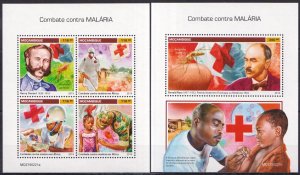 Gs1712 2019 Mozambique Red Cross Dunant Malaria Insects #10242-45+Bl1484 Mnh