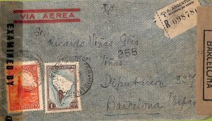 ac6448 - ARGENTINA - POSTAL HISTORY - Double CENSORED COVER to SPAIN  1944