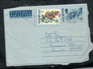 BERMUDA COVER (P3006B)  1978 QEII 12C AEROGRAM+3C ROBSON LOWE TO PETER SINGER 