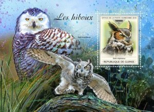 Guinea - 2018 Owls on Stamps - Stamp Souvenir Sheet - GU18412b