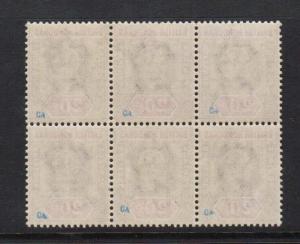 British Honduras #61 VF/NH Block Of Six With Ca Handstamp