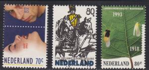 Netherlands # 825-827, 1st Aid Society Centennial, NH, 1/2 Cat.