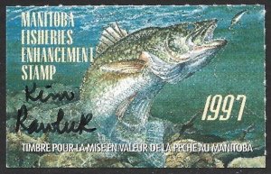 1997 Canada MANITOBA Wildlife Fishing Revenue ARTIST SIGNED #MBF5 VF-NH-