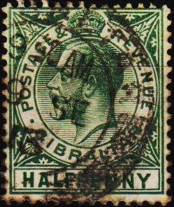 Gibraltar. 1912 1/2d S.G.89 Fine Used