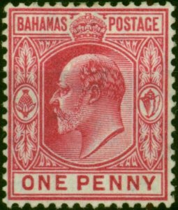 Bahamas 1906 1d Carmine-Rose SG72 Fine & Fresh LMM