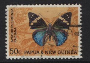 Papua New Guinea  #218  used  1966 butterflies 50c