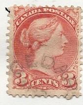 Canada # 37 3c Queen Victoria Cat.$2.00