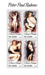 SAO TOME - 2013 - Peter Paul Rubens - Perf 4v Sheet - Mint Never Hinged