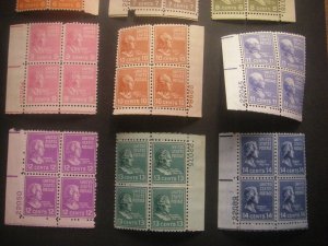 PRESIDENTIAL Series - Scott 803 - 831 PB4 set, .5c - 50c Prexie, MNH CV $160