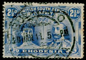 RHODESIA SG134, 3d purple & ochre, USED. Cat £23.