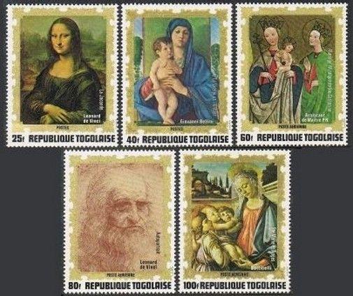Togo 823-824,C186-C188,C188a,MNH. Leonardo da Vinci,Giovanni Bellini,Botticelli