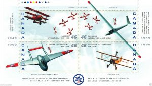 CANADA (1999)  SHEET 50 th ANNIVERSARY OF CANADIAN INTERNATIONAL AIR SHOW