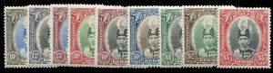 Malayan States - Kedah #46-54 (SG 60-68) Cat£275, 1937 10c-$5, complete set,...