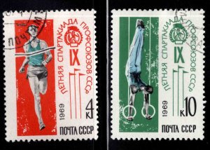 Russia Scott 3629-30 Used CTO Sports stamp set