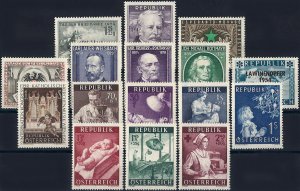 1954 Austria Complete Year Set VF/MNH, CAT 160$ only 15% BARGAIN! LOOK!