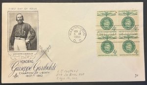 GUISEPPE GARIBALDI #1168 NOV 2, 1950 WASHINGTON DC FIRST DAY COVER (FDC) BX5