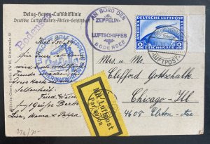 1929 Germany Graf Zeppelin LZ 127 Postcards Cover to Chicago IL USA #C36