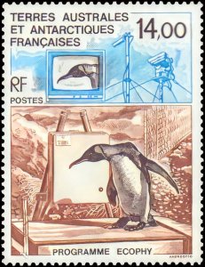 FSAT/TAAF 1993 Sc#192 PENGUIN/TV ECOPHY PROGRAM Single MNH