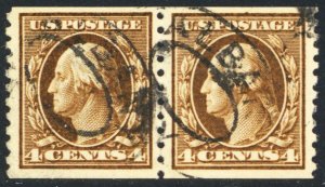 446, Used VF 4¢ Coil Pair - PSE Graded 85 Cert - Stuart Katz