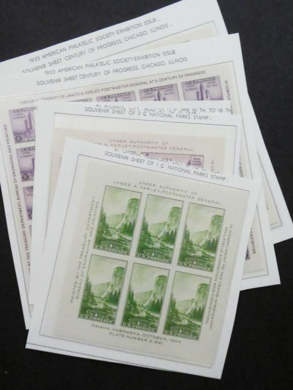 EDW1949SELL : USA 1933-34 Scott #730-31, 735, 750-51 XF, MNH Super clean Cat $98