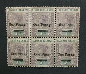 MOMEN: LEEWARD ISLANDS SG #19 BLOCK MINT OG NH LOT #198624-6180