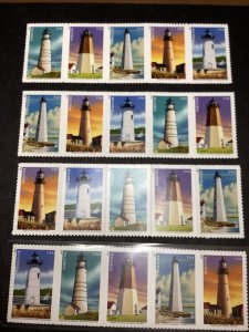 Scott#4791-95 2013 46c New England Lighthouses, Strip of 5 Mint F/VF NH-US