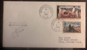 1964 Crozet Island Australia cover French Antarctic Territory To Tulsa Ok USA Si