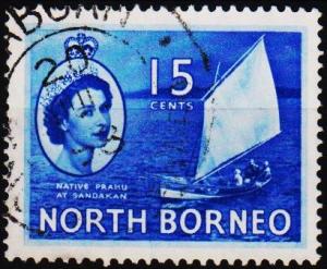 North Borneo.1954 15c  S.G.379 Fine Used