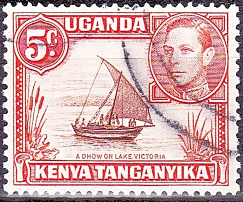 KENYA UGANDA TANGANYIKA 1949 KGVI 5c Reddish-Brown & Orange SG133 FU