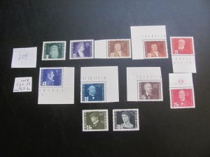 LIECHTENSTEIN 1948 MNH  SC C24-33 SET  XF  $65 (214) NEW COLL.