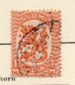 Finland 1928-29 Early Issue Fine Used 1M. NW-214495