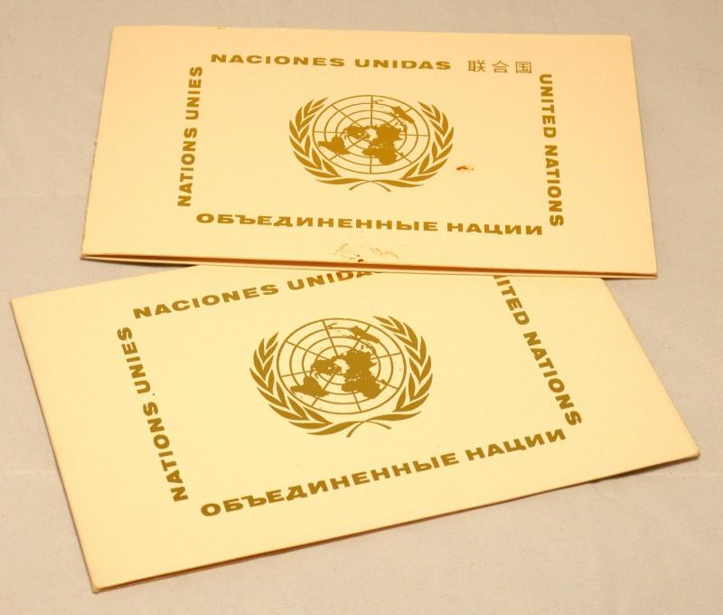 2 UNITED NATIONS Souvenir Covers Postage Stamps FDC Collection New York Signed