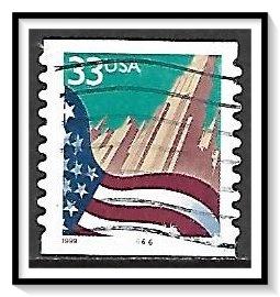 US #3281 Flag & City PNC Pl#6666 Used