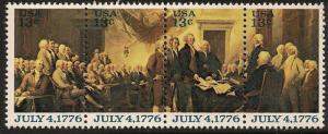 US 1691-1694 1694a Declaration of Independence 13c strip 4 MNH 1976