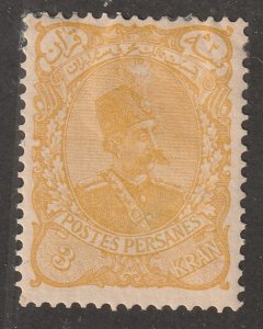 Persian stamp,  Scott#115, mint, hinged, 3KR,  yellow