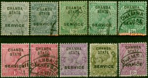 Chamba 1913-14 Extended Set of 10 to 8a SG034-042 Fine Used