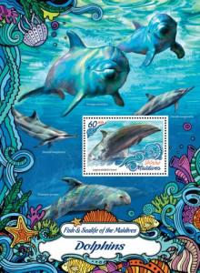 MALDIVES 2016 SHEET DOLPHINS MARINE LIFE mld161009b