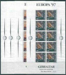 Gibraltar 1997 SG793-796 Europa Tales and legends sheets set MNH