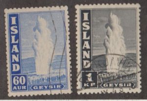 Iceland Scott #207Ac//208Bd Stamp - Used Set