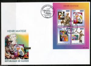 GUINEA 2015  HENRI MATISSE SHEET FIRST DAY COVER