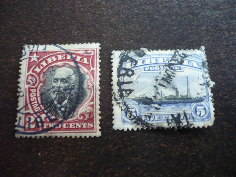 Stamps - Liberia - Scott# 116-117 - Used Part Set of 2 Stamps