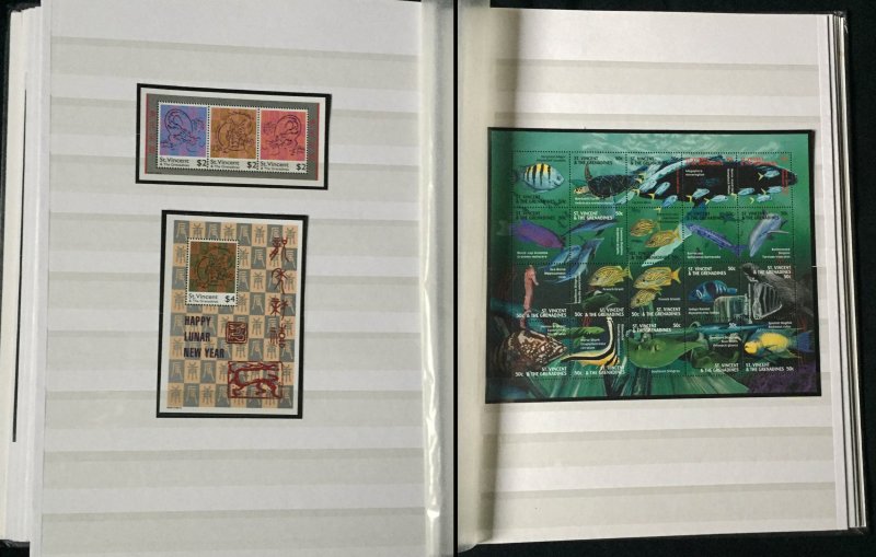 COLLECTION OF ST. VINCENT GRENADINES STAMPS & MINIATURE SHEETS IN AN ALBUM