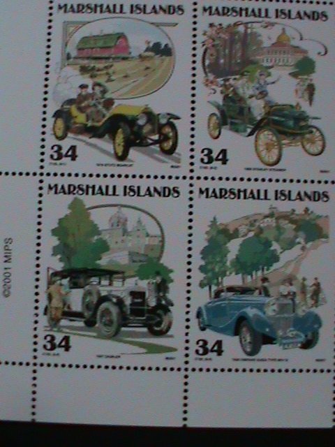 ​MARSHALL ISLANDS-2001-SC#788-LOVELY CLASSIC ANTIQUE CARS-MNH SHEET-VERY FINE