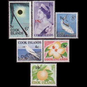 COOK IS. 1967 - Scott# 183-8 Bird etc.Surch. 4-15c NH